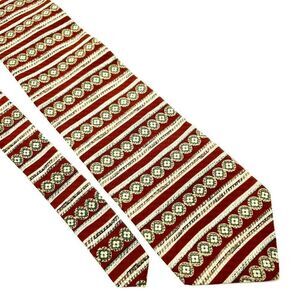 Kenneth Cole‎ New York Silk Tie Print Brown Short Wide